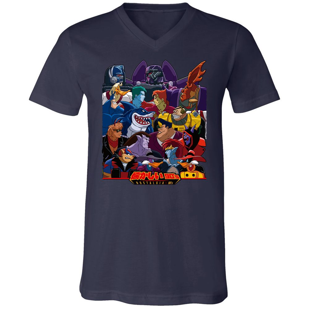 Unisex V-Neck T-Shirt - L3295ZJW - Navy - 2