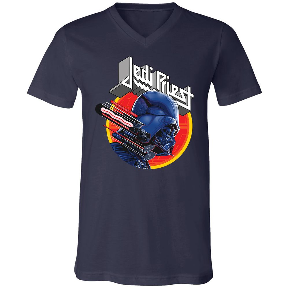 Unisex V-Neck T-Shirt - 6QAXL8WD - Navy - 2