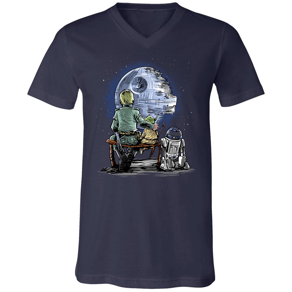 Unisex V-Neck T-Shirt - 45TLWXRT - Navy - 2