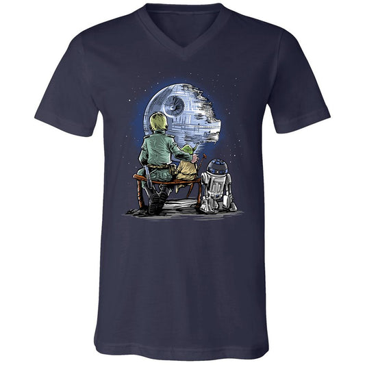 Unisex V-Neck T-Shirt - 45TLWXRT - Navy - 2