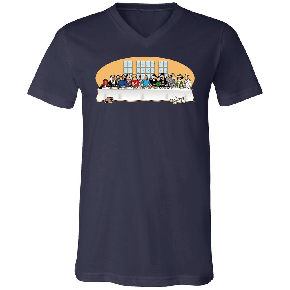 Unisex V-Neck T-Shirt - MR4HGLE6 - Navy - 2