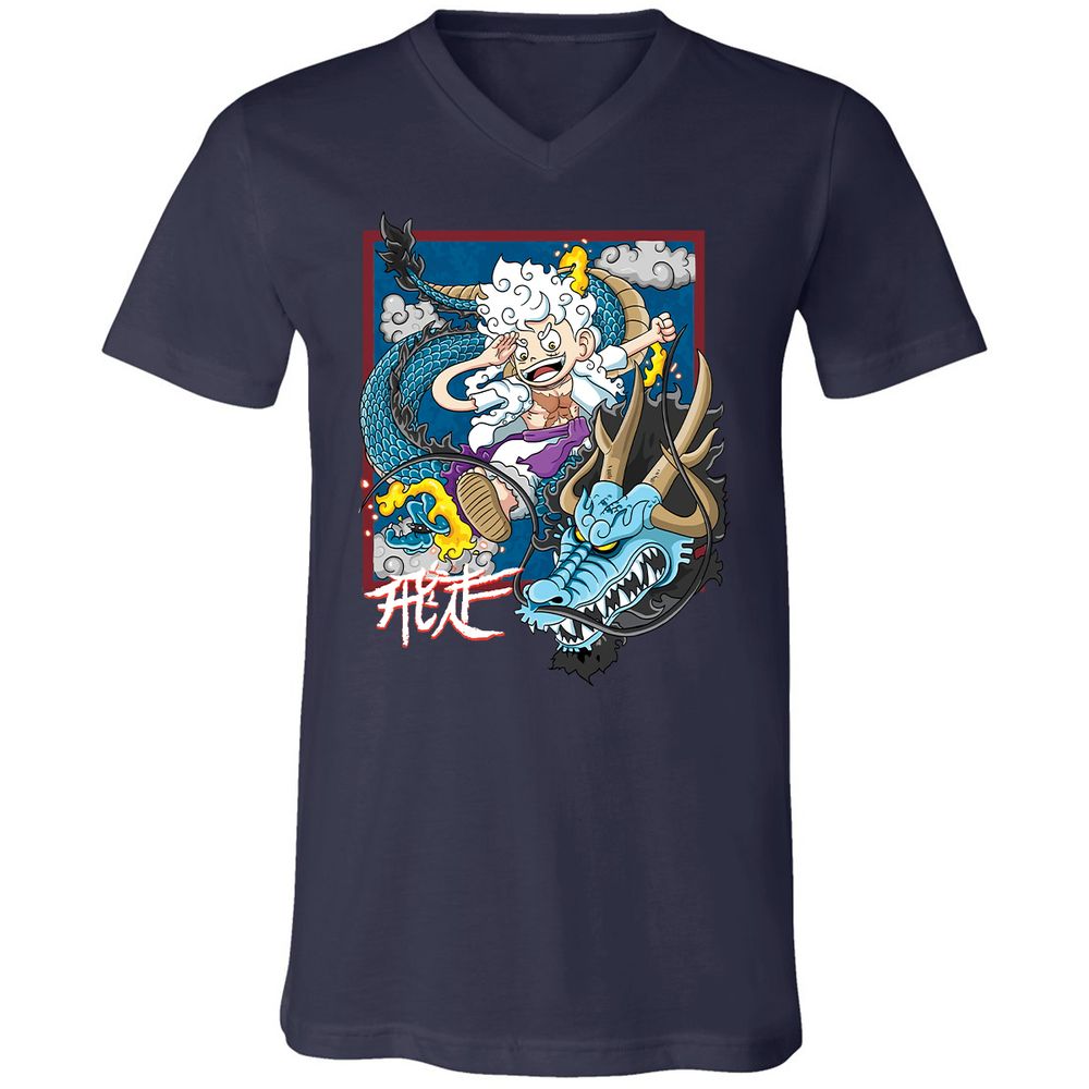 Unisex V-Neck T-Shirt - GQECQN2B - Navy - 2