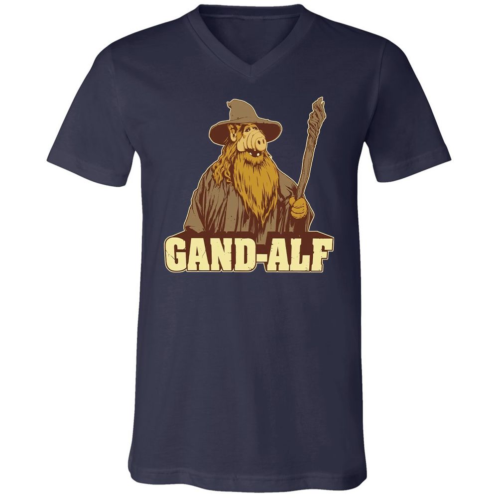 Unisex V-Neck T-Shirt - H9W4EZLQ - Navy - 2