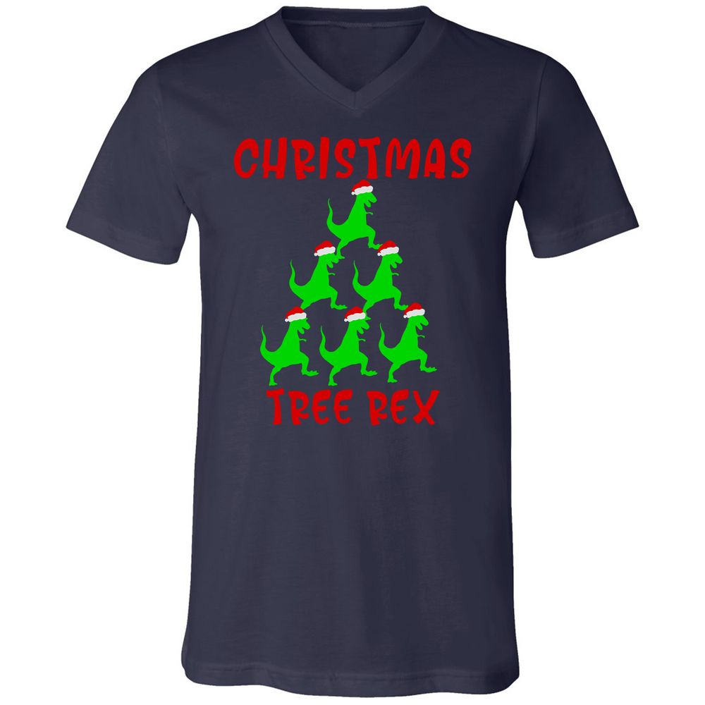 Unisex V-Neck T-Shirt - C3E4S3SF - Navy - 2