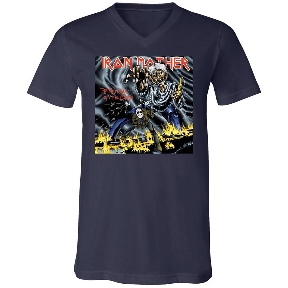 Unisex V-Neck T-Shirt - ZGKGPL7P - Navy - 2