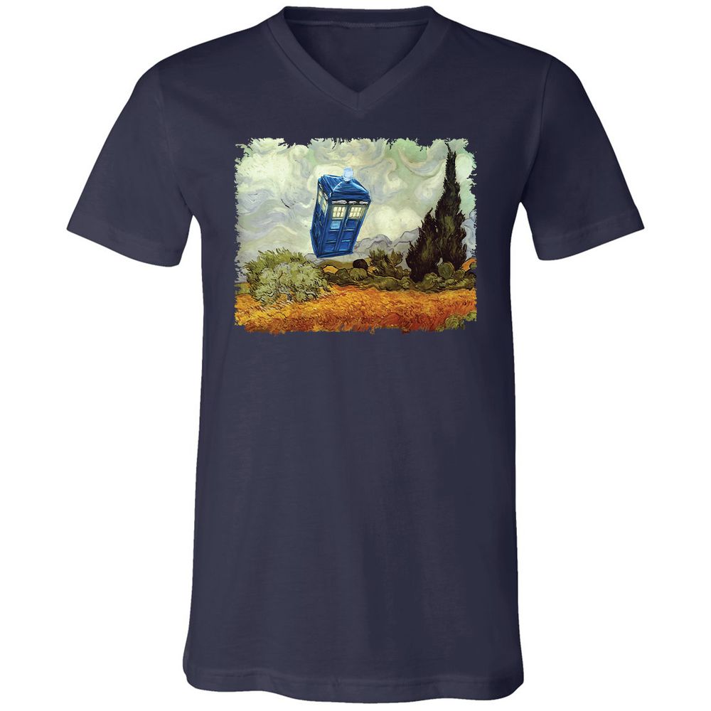 Unisex V-Neck T-Shirt - VD6FTRWC - Navy - 2
