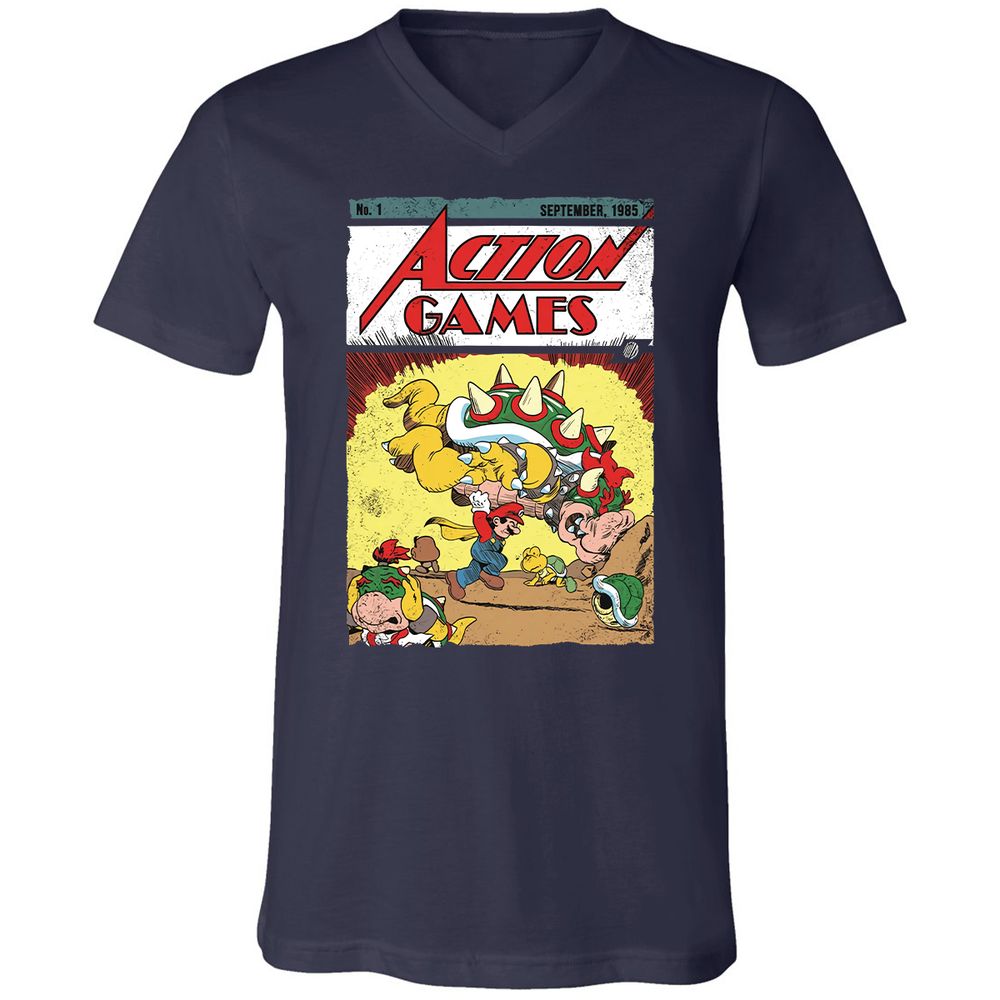Unisex V-Neck T-Shirt - TXFW73NM - Navy - 2