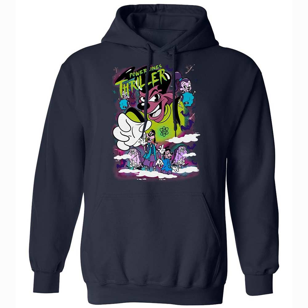 Vintage Pop Cartoon Horror Mashup - Navy - 2