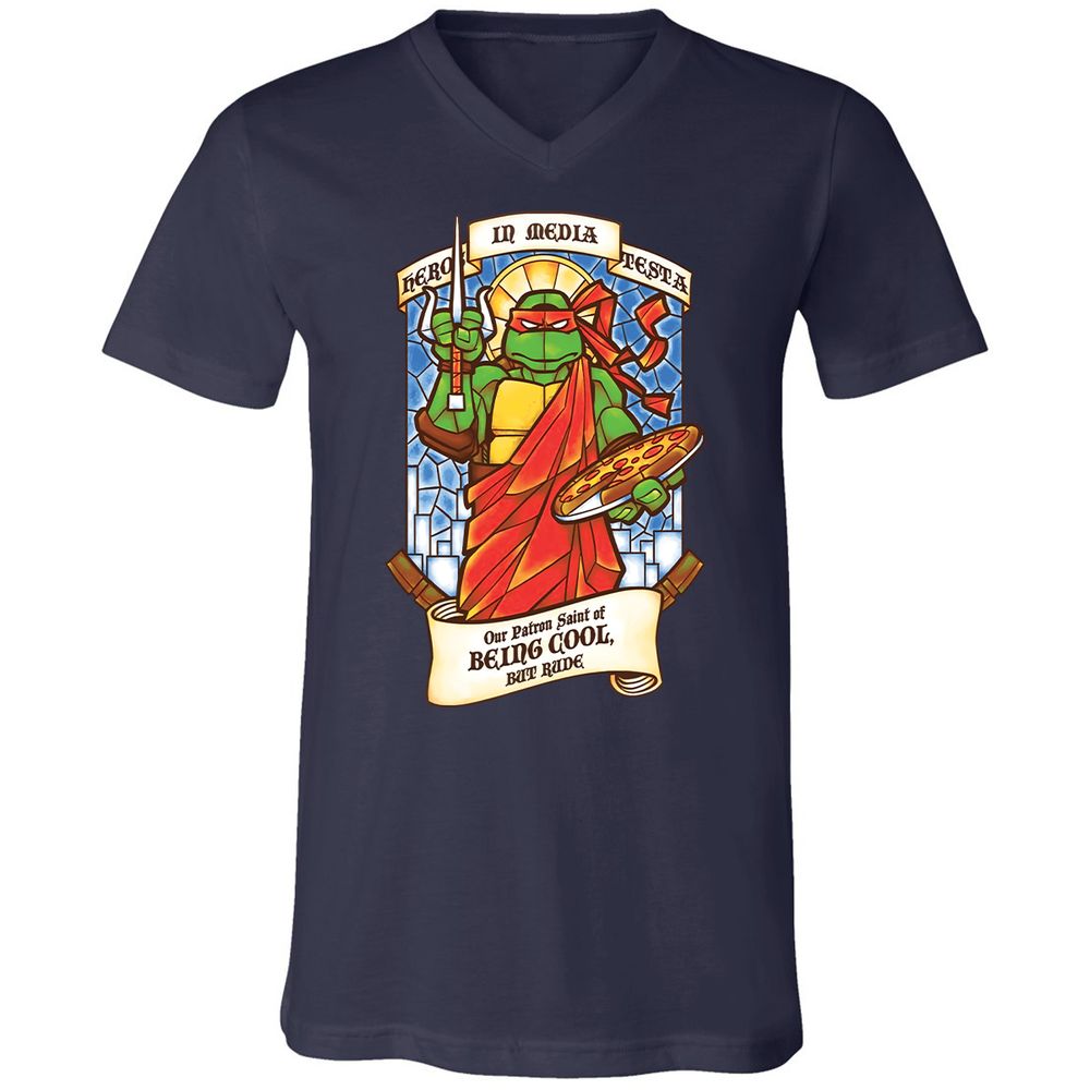 Unisex V-Neck T-Shirt - Y6FLAE1C - Navy - 2