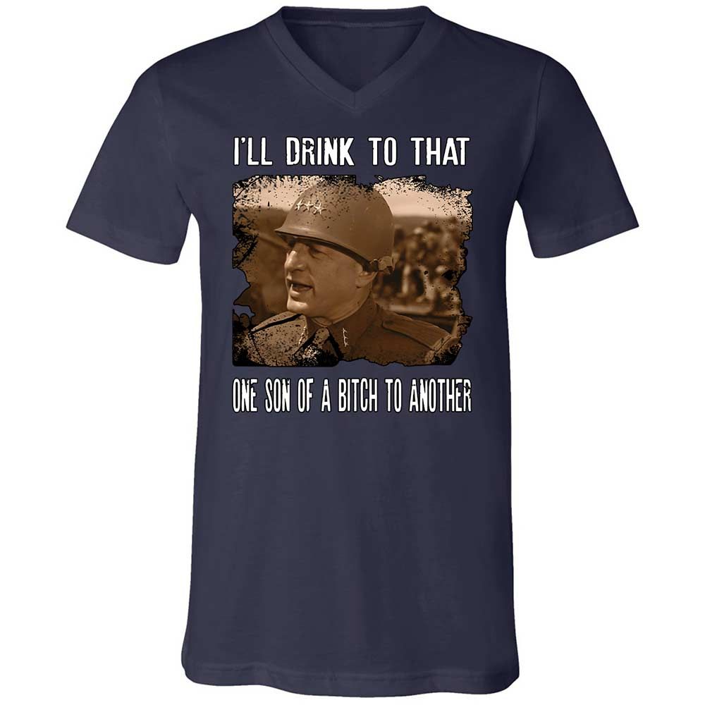 Unisex V-Neck T-Shirt - 4W4V21LE - Navy - 2