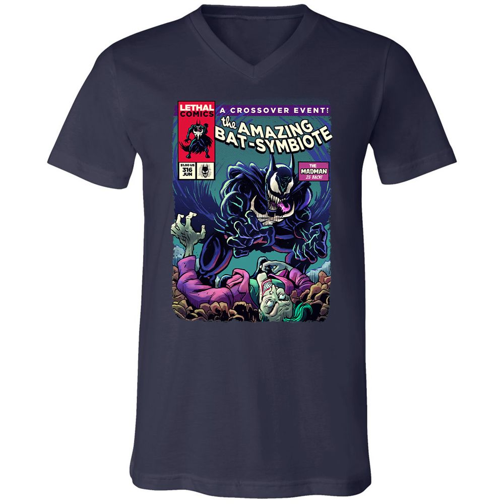 Unisex V-Neck T-Shirt - L9UWQ1BH - Navy - 2