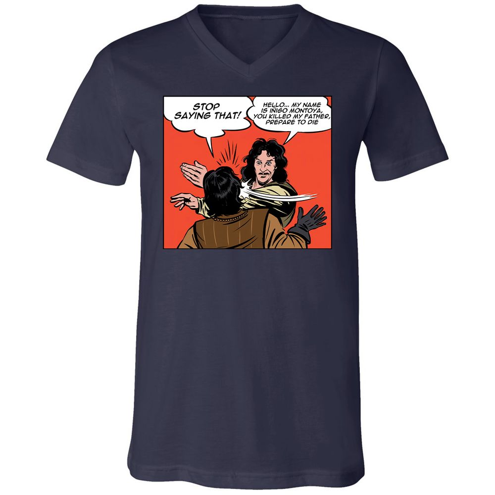 Unisex V-Neck T-Shirt - P96KFTP5 - Navy - 2