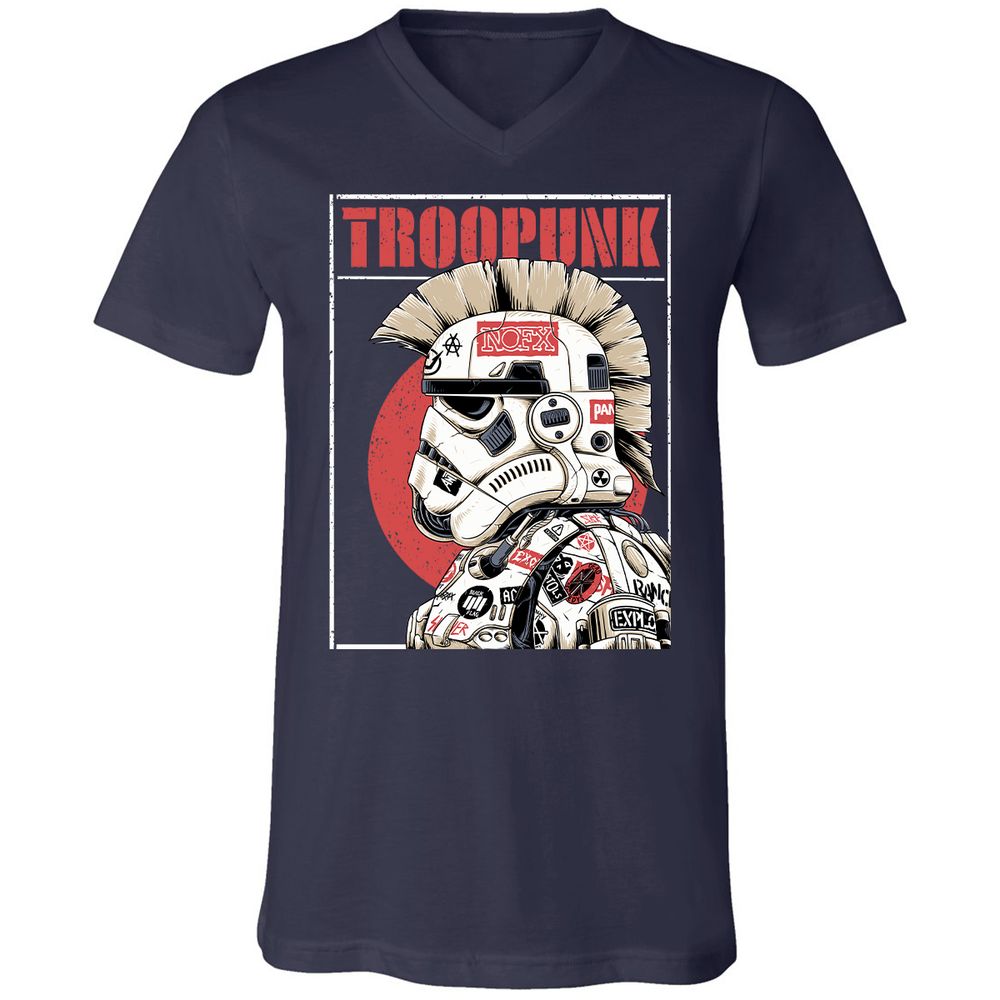 Unisex V-Neck T-Shirt - LF3XM8ZE - Navy - 2