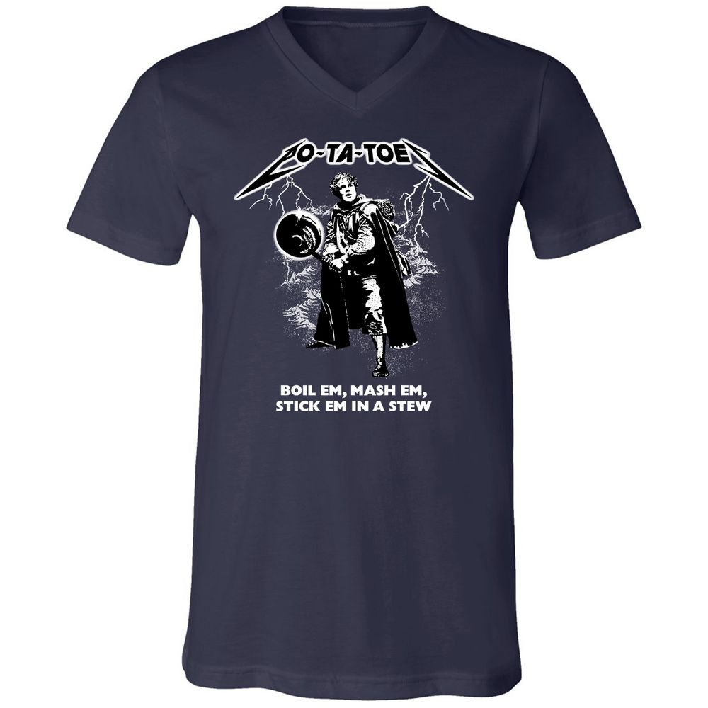 Unisex V-Neck T-Shirt - 92XCU967 - Navy - 2