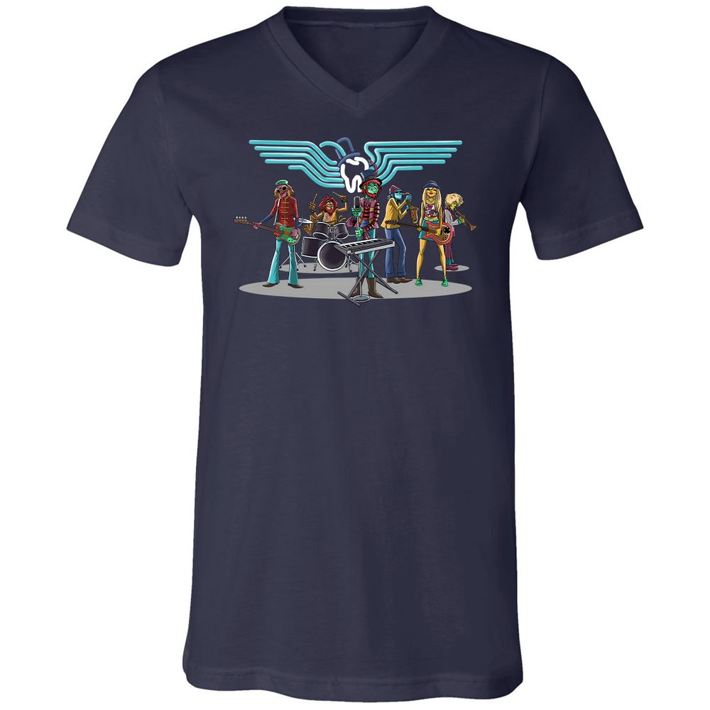 Unisex V-Neck T-Shirt - YMANJLA4 - Navy - 2