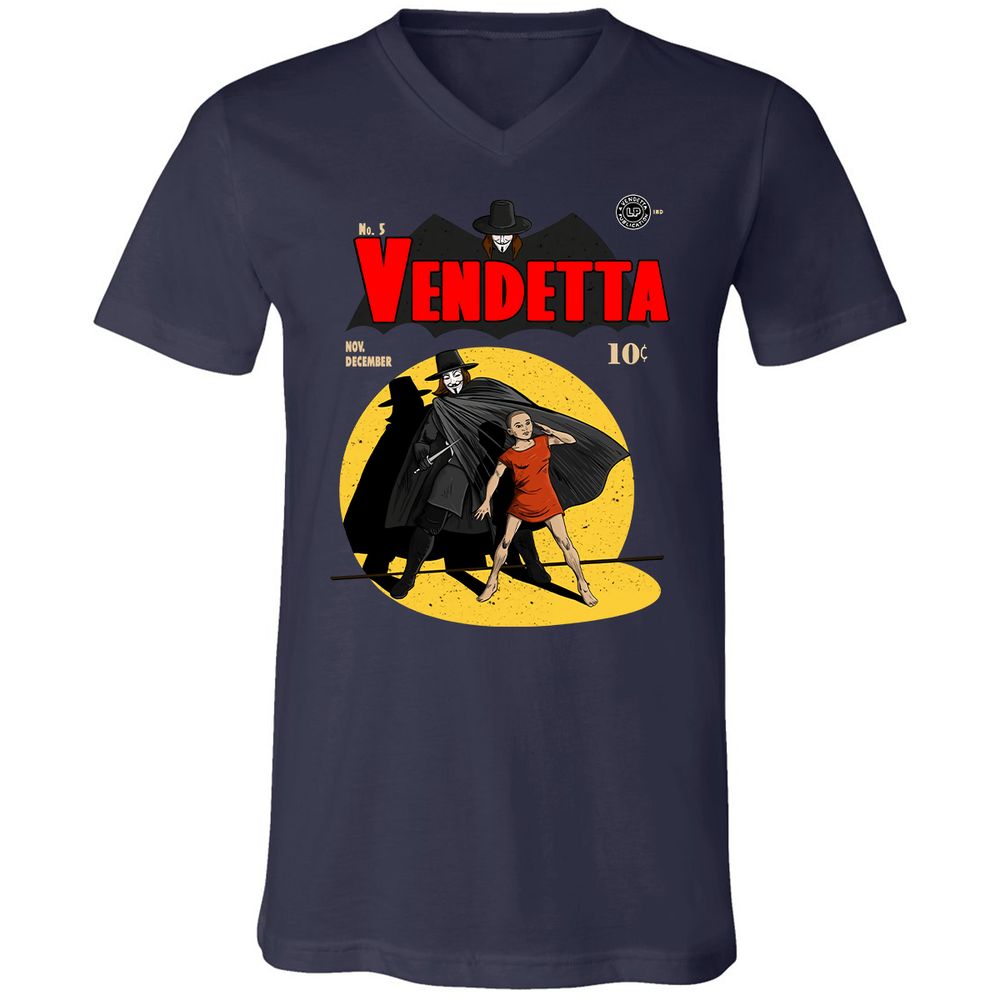 Unisex V-Neck T-Shirt - Q3BPE3W5 - Navy - 2