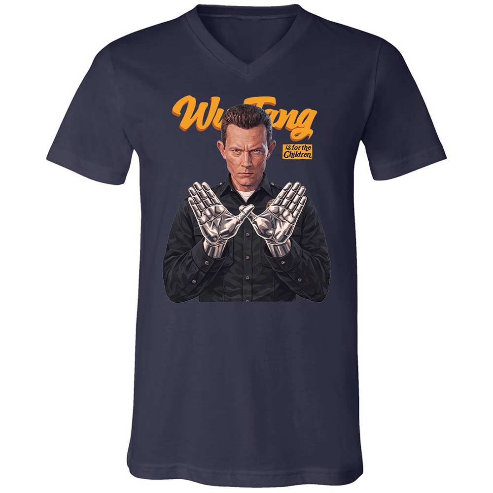 Unisex V-Neck T-Shirt - Black - Navy - 2