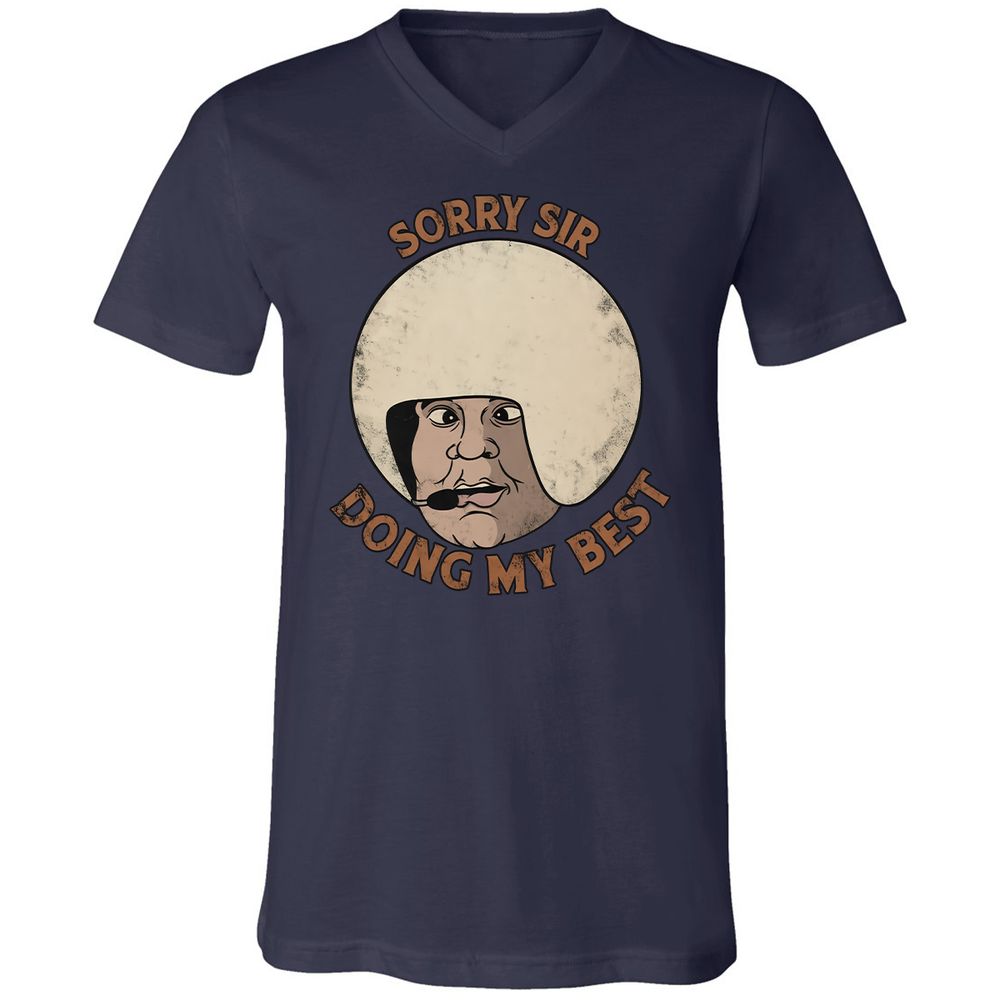 Unisex V-Neck T-Shirt - NVQCLK58 - Navy - 2