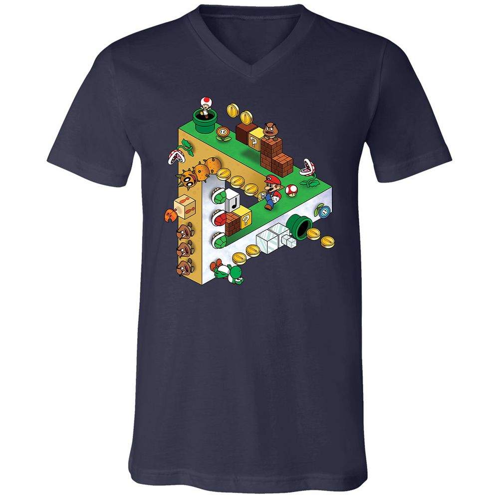 Unisex V-Neck T-Shirt - 9BHGWU5W - Navy - 2