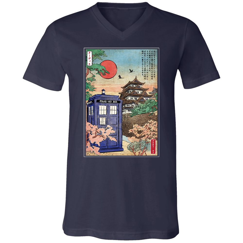 Unisex V-Neck T-Shirt - ZYRMQ3UV - Navy - 2