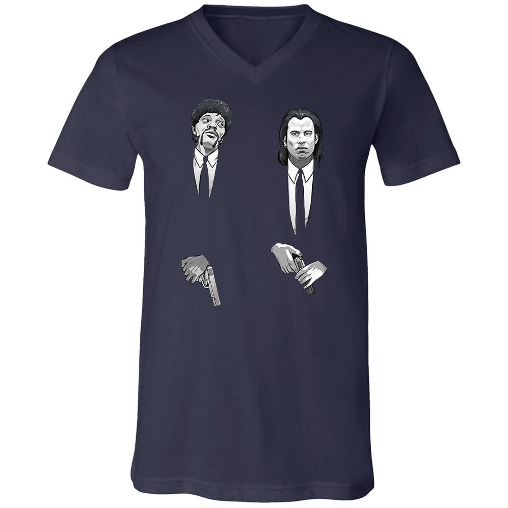 Unisex V-Neck T-Shirt - NHY2K4FV - Navy - 2