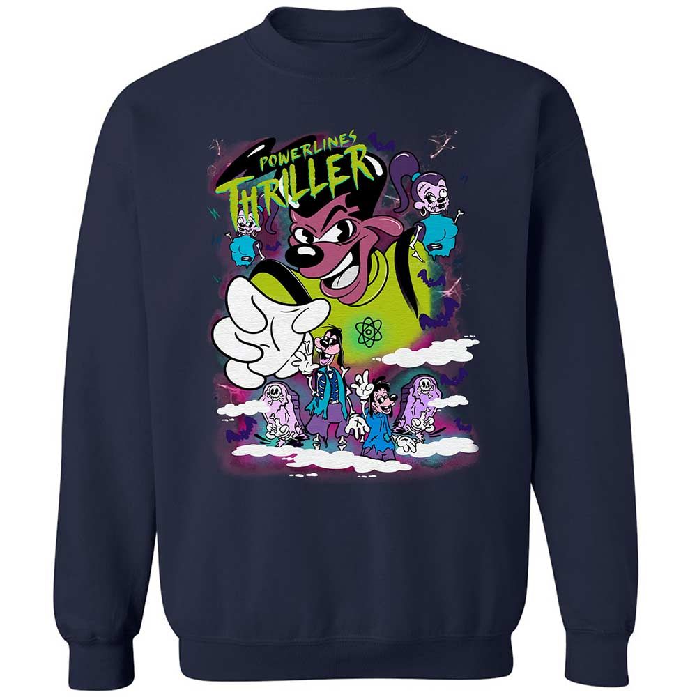 Vintage Pop Cartoon Horror Mashup - Navy - 2
