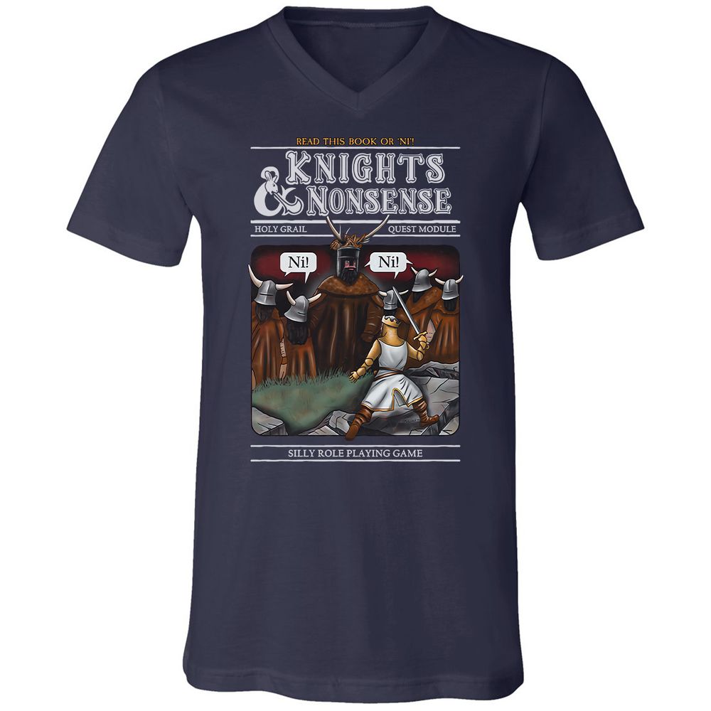 Unisex V-Neck T-Shirt - XCVTKFVU - Navy - 2