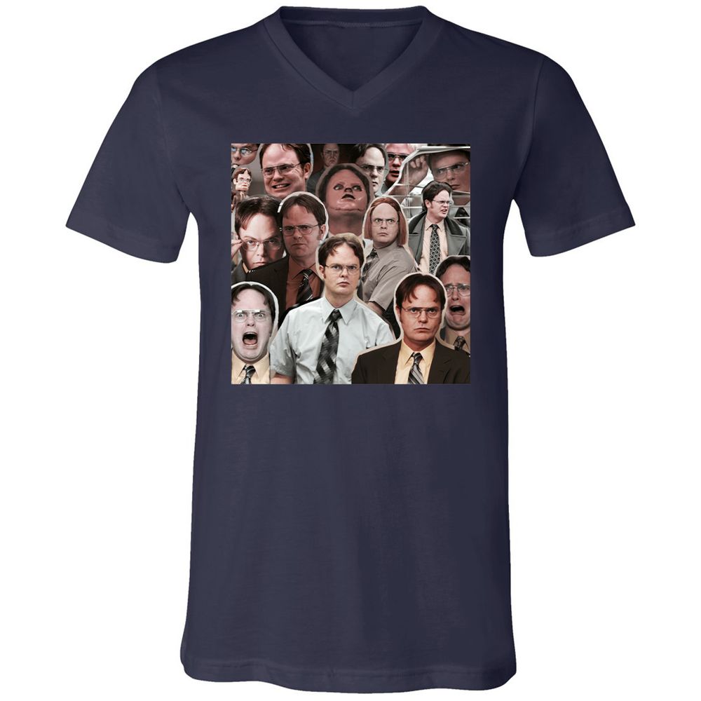 Unisex V-Neck T-Shirt - 3XNNGD1B - Navy - 2