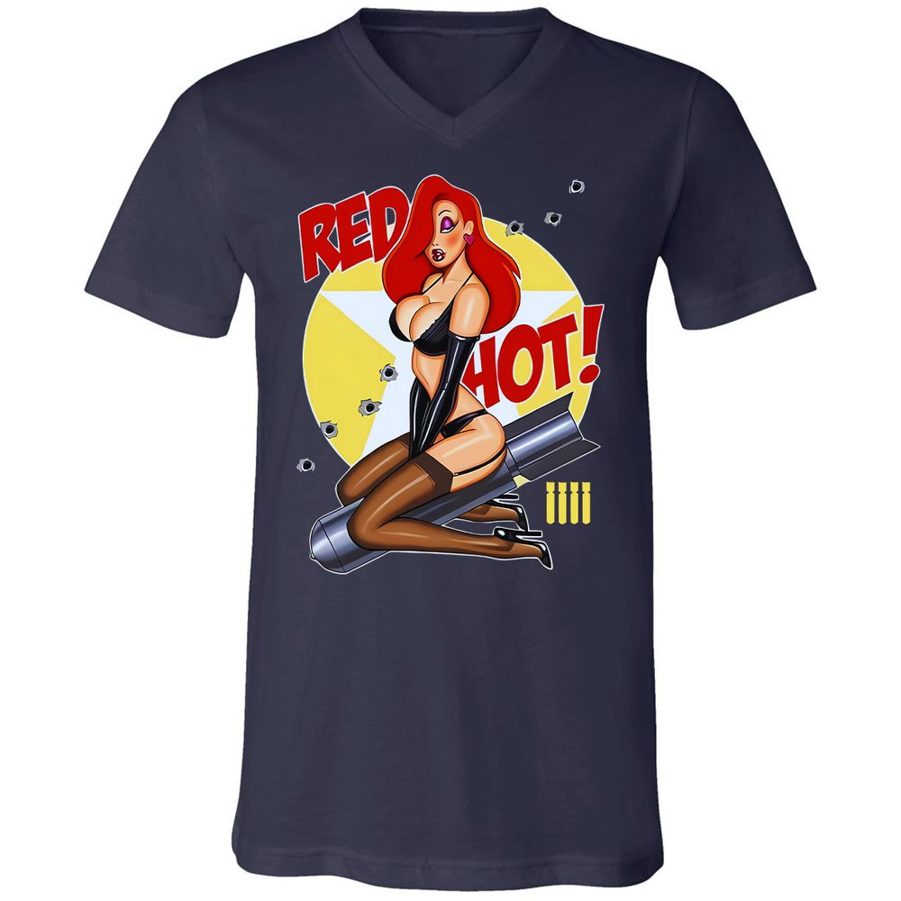 Unisex V-Neck T-Shirt - 5XTD7F13 - Navy - 2