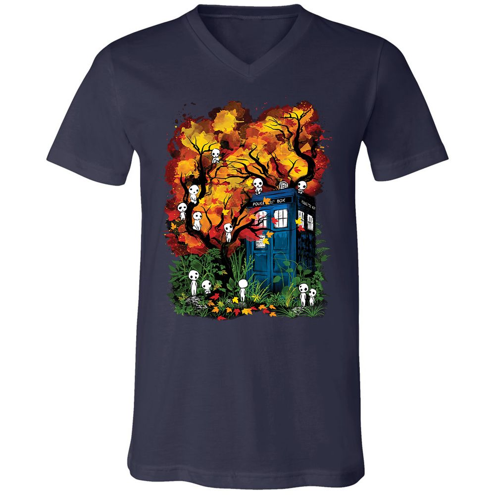 Unisex V-Neck T-Shirt - 57R19E23 - Navy - 2