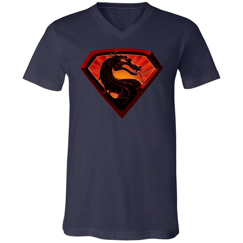 Unisex V-Neck T-Shirt - J6P92K4Q - Navy - 2