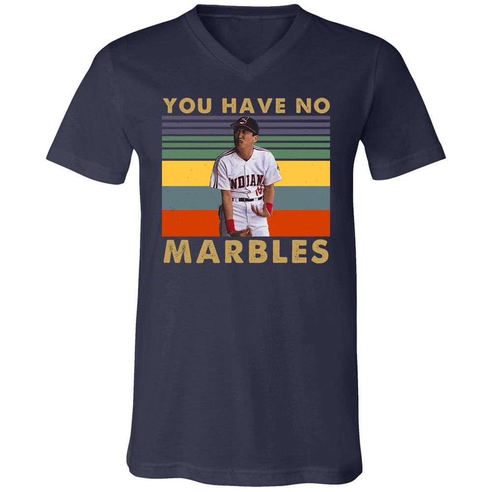 Unisex V-Neck T-Shirt - T4UJA8MQ - Navy - 2