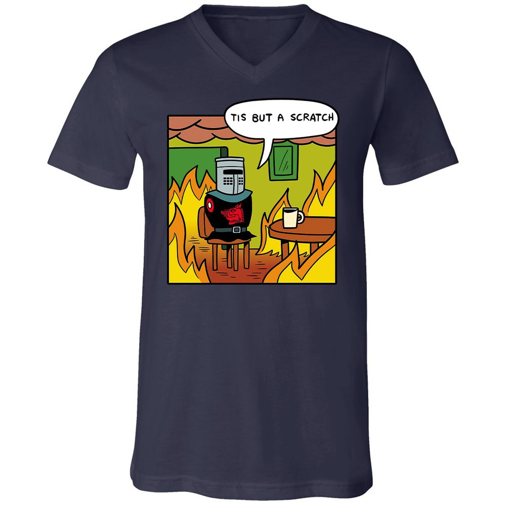 Unisex V-Neck T-Shirt - B2739Q57 - Navy - 2