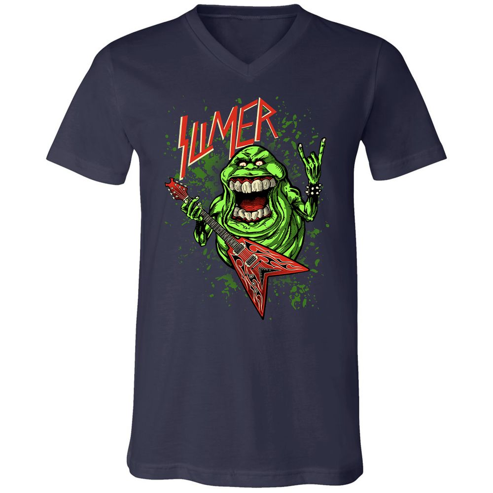 Unisex V-Neck T-Shirt - 2LWM6E55 - Navy - 2