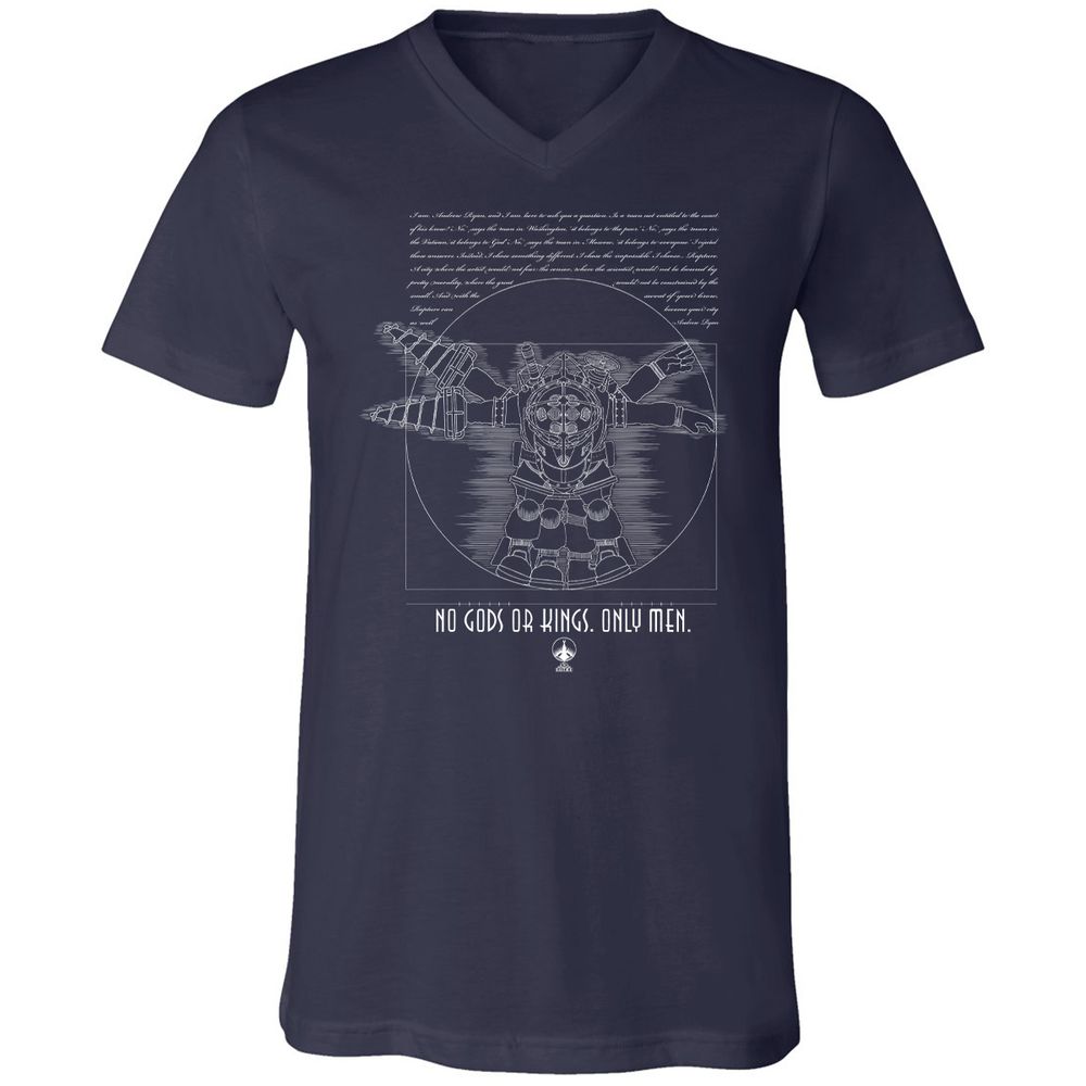 Unisex V-Neck T-Shirt - S3ETR4KH - Navy - 2