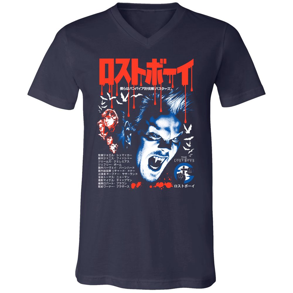 Unisex V-Neck T-Shirt - BYF9K245 - Navy - 2