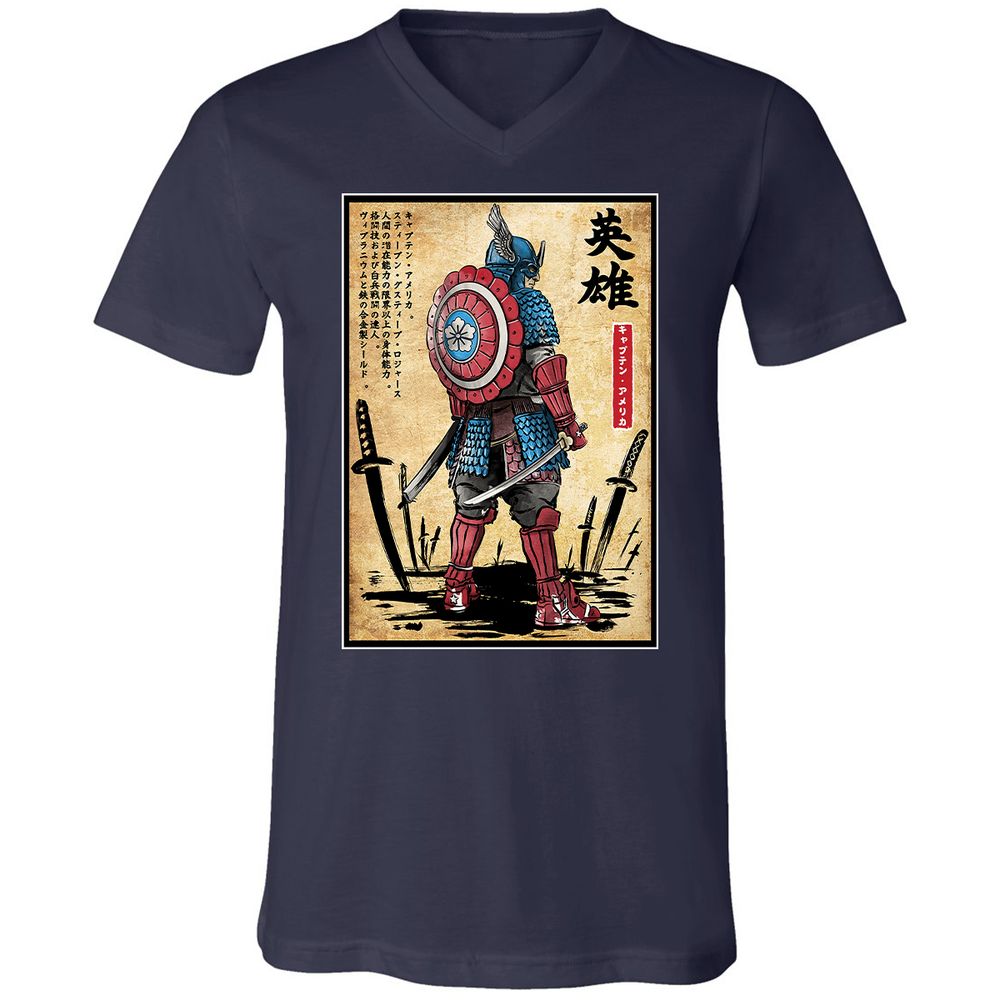 Unisex V-Neck T-Shirt - VGYMDNKQ - Navy - 2