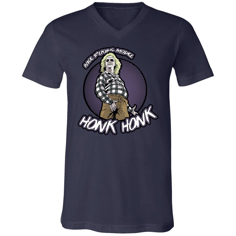 Unisex V-Neck T-Shirt - 28UX9XNW - Navy - 2