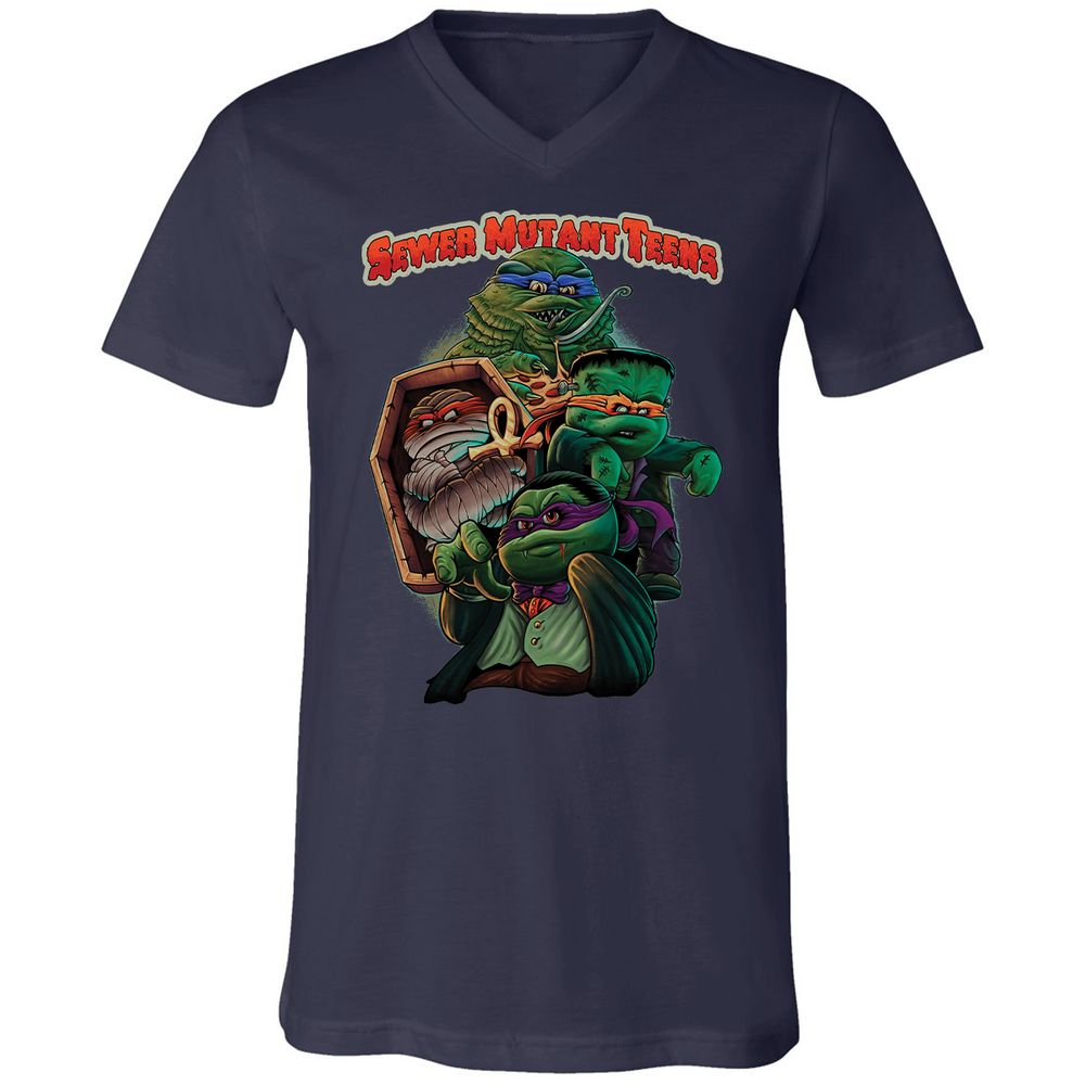 Unisex V-Neck T-Shirt - WX37A9XE - Navy - 2