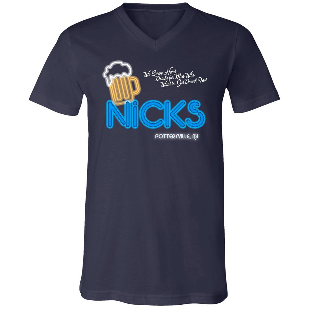 Unisex V-Neck T-Shirt - 6QKXNHTC - Navy - 2