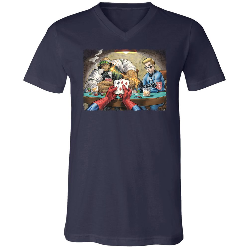 Unisex V-Neck T-Shirt - W23GM9MF - Navy - 2