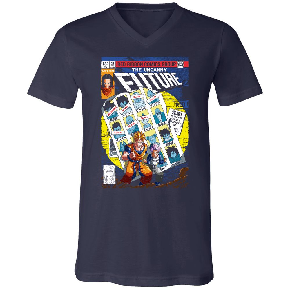 Unisex V-Neck T-Shirt - D2A2YNYE - Navy - 2
