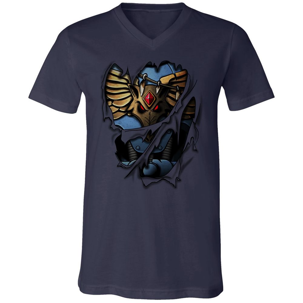 Unisex V-Neck T-Shirt - 1D56HJA3 - Navy - 2