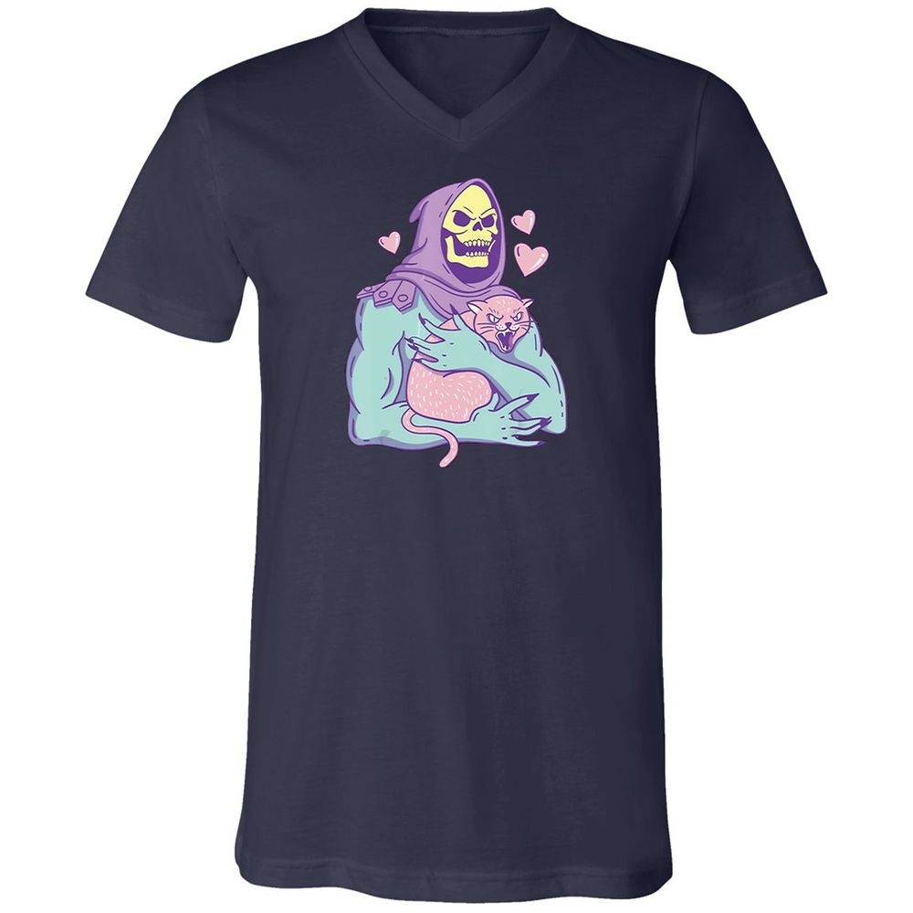 Unisex V-Neck T-Shirt - A3GSBGDK - Navy - 2