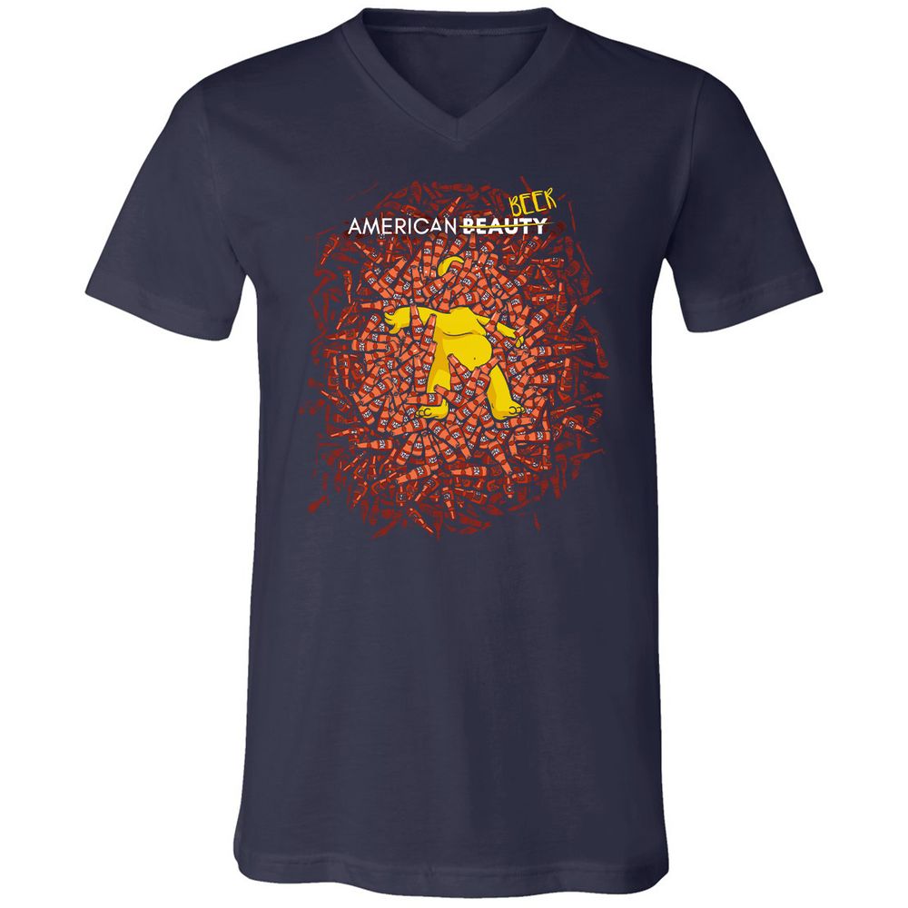Unisex V-Neck T-Shirt - K9KWGCDF - Navy - 2