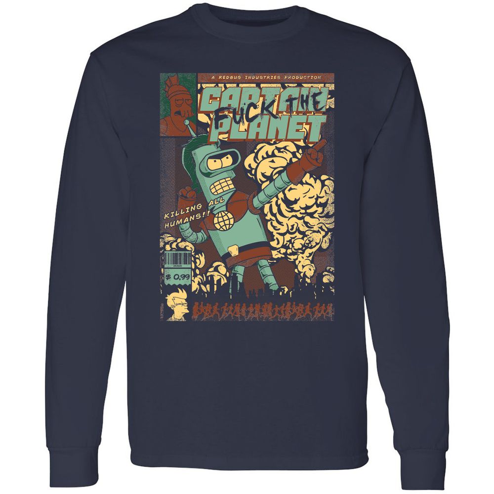 Long Sleeve T-Shirt - NR8S8615 - Navy - 2