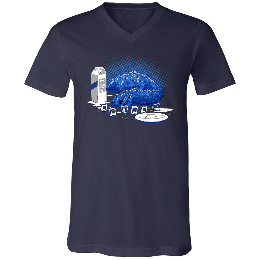 Unisex V-Neck T-Shirt - LJFVAHP8 - Navy - 2