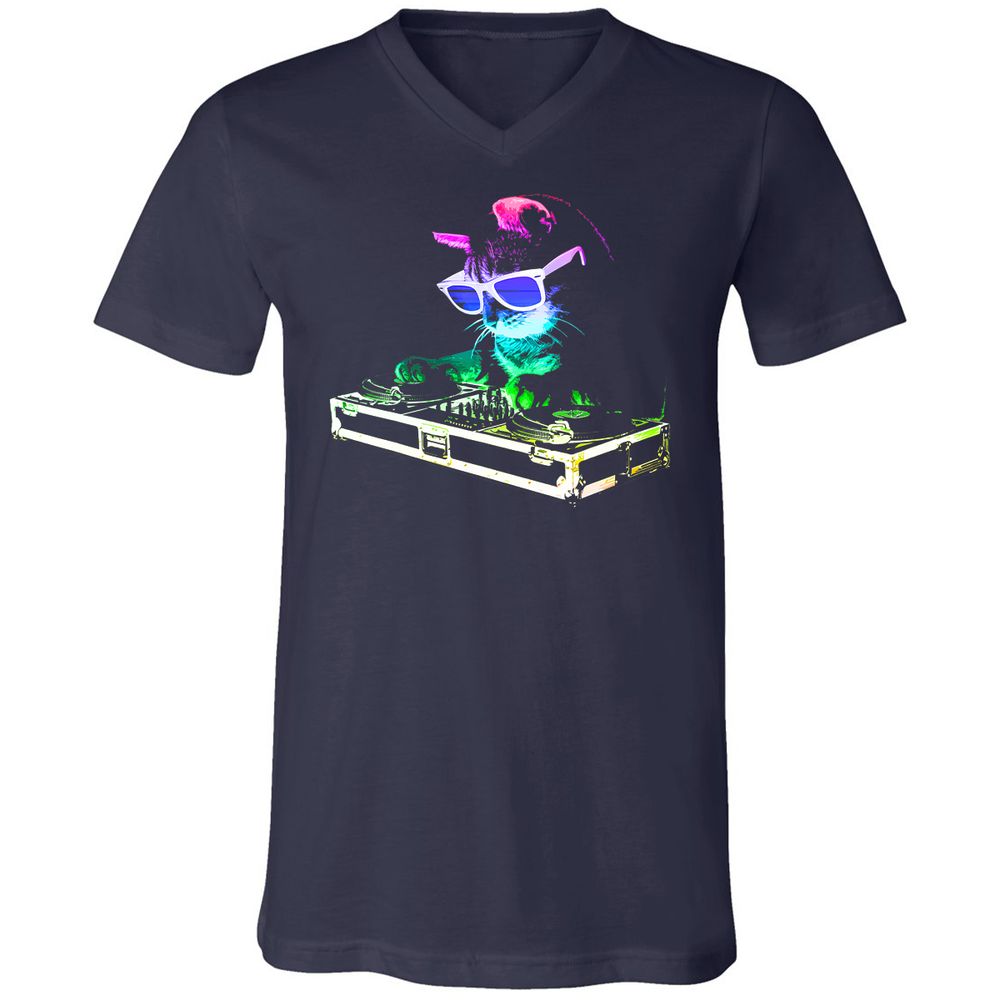 Unisex V-Neck T-Shirt - VY61PJTJ - Navy - 2