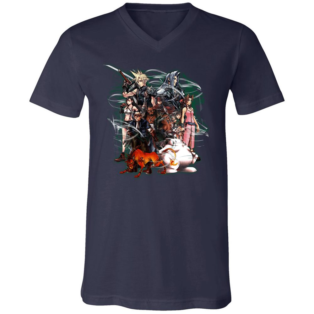 Unisex V-Neck T-Shirt - T1B15JH7 - Navy - 2
