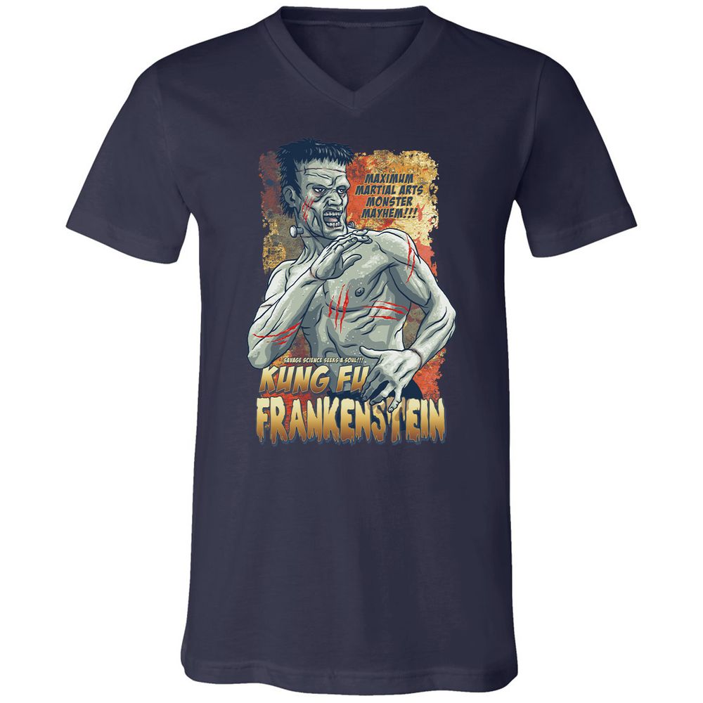 Unisex V-Neck T-Shirt - BL8ZUPR9 - Navy - 2
